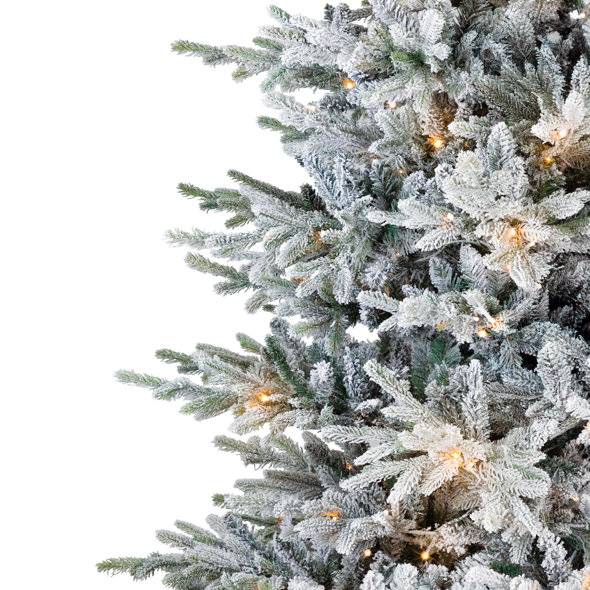 7.5ft. Pre-Lit Real Touch™ Flocked Grand Teton Pine Artificial Christmas Tree, Warm White LED Lights